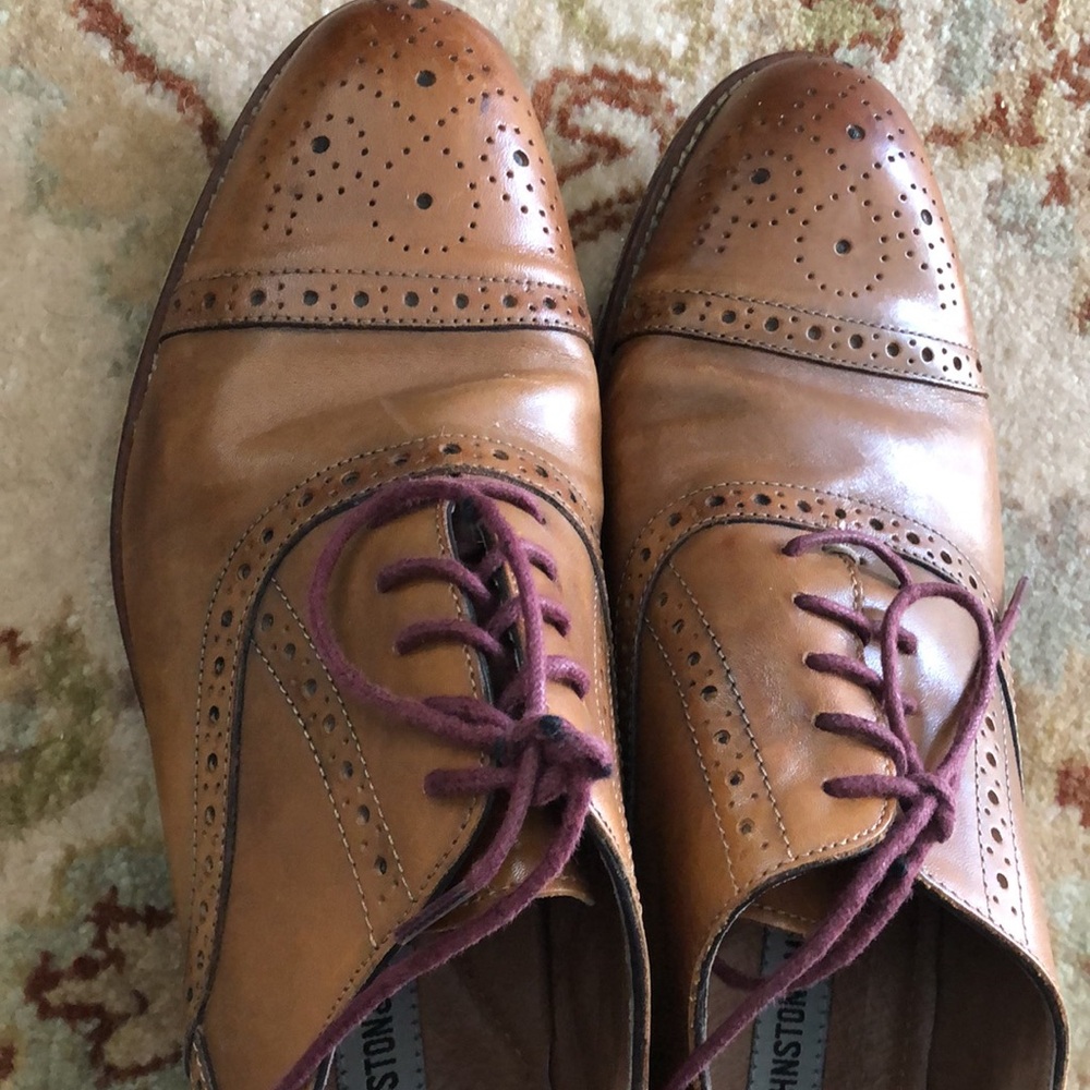 Johnston & Murphy Tan Balmoral Brogue Cap Toe Oxfords Men’s 8.5W L15 - Picture 3 of 7
